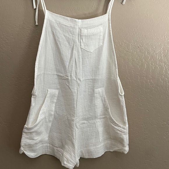 White Solid Romper - Picture 1 of 3